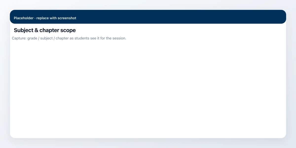 Subject, grade, and chapter scope